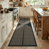 Enfys Washable Modern Rainbow Easy Jute Black/Grey Indoor/Outdoor Rug