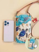 Sea Turtle Quilted Slim Phone Crossbody Bag