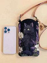 Cute Cat Quilted Slim Phone Crossbody Bag
