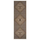 Lunette Washable Tribal Soft Easy Jute Tan Indoor/Outdoor Runner Rug