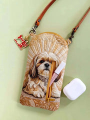 Royal Shih Tzu Jewel Quilted Slim Phone Crossbody Bag
