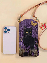 Lavender And The Black Cat Quilted Slim Phone Crossbody Bag