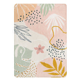 Kiki Washable Modern Botanical Leaf Print Pink Rug