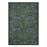 Giverny Washable Maximalism Vintage French Floral Dark Green Rug