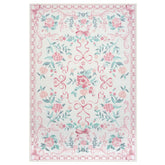 Rosabel Washable Floral Bows Pink Rug