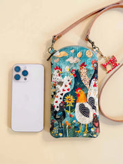 Chicken Quilted Slim Phone Crossbody Bag
