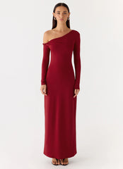Jordana Twist Maxi Dress - Merlot