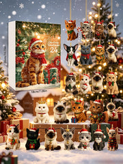 2026 Cat-Themed Christmas Decoration 24-Day Holiday Countdown Blind Box Gift Set(2D Acrylic Flat)