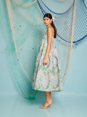 Ashore Floral Jacquard Midi Dress