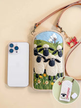 Cute Sheep Quilted Slim Phone Crossbody Bag