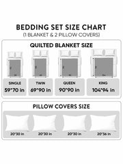 Mushroom Peace Flower 3- Piece Quilted Bedding Set
