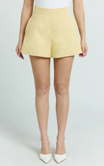 Harvey Shorts - High Waisted Tailored Shorts in Lemon