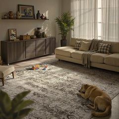 Margot Washable Vintage Distressed Beige Rug
