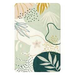 Kiki Washable Modern Botanical Leaf Print Green Rug