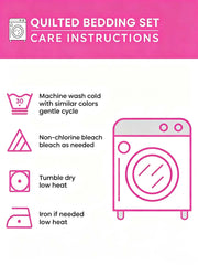 Vintage Witch Hat Black Cat Pumpkin Halloween Patchwork 3‐Piece Quilted Bedding Set