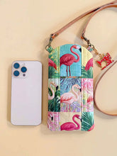 Flamingo Quilted Slim Phone Crossbody Bag