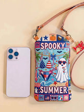Halloween Spooky Summer Quilted Slim Phone Crossbody Bag