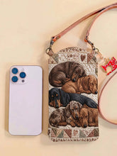 Dachshund Quilted Slim Phone Crossbody Bag