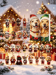 24-Piece Assorted Dog-Themed Christmas Ornament Advent Calendar Blind Box(2D Acrylic Flat)