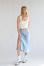 Eliza Satin Midi Skirt