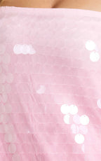 Rose Mini Dress - Ombre Sequin Shift Dress in Pink