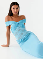 Either Way Maxi Dress - Turquoise Blue