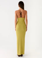 Hold On Tight Knit Maxi Dress - Olive