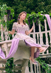 Curve & Plus Purple Jacquard Vine Corset Dress