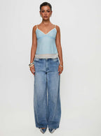 Majorie Layered Top Blue / Cream
