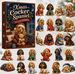 Xmas Cocker Spaniel 24 Acrylic Ornaments Blind Box(2D Acrylic Flat)