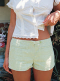Hot Commodity Micro Shorts Green Check