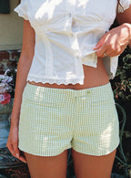 Hot Commodity Micro Shorts Green Check