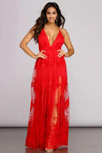 Formal Flocked Velvet Dress