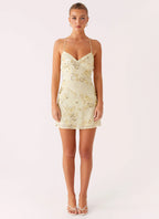 Vietta Sequin Cami Mini Dress - Yellow