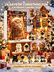 2026 Cat-Themed Christmas Decoration 24-Day Holiday Countdown Blind Box Gift Set(2D Acrylic Flat)