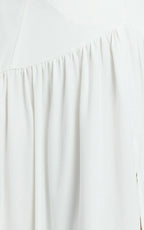 Nadiane Maxi Dress - Strapless Asymmetric Drop Waist Dress in Off White