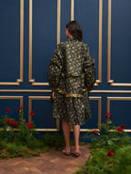 Monarch Floral Jacquard Dress
