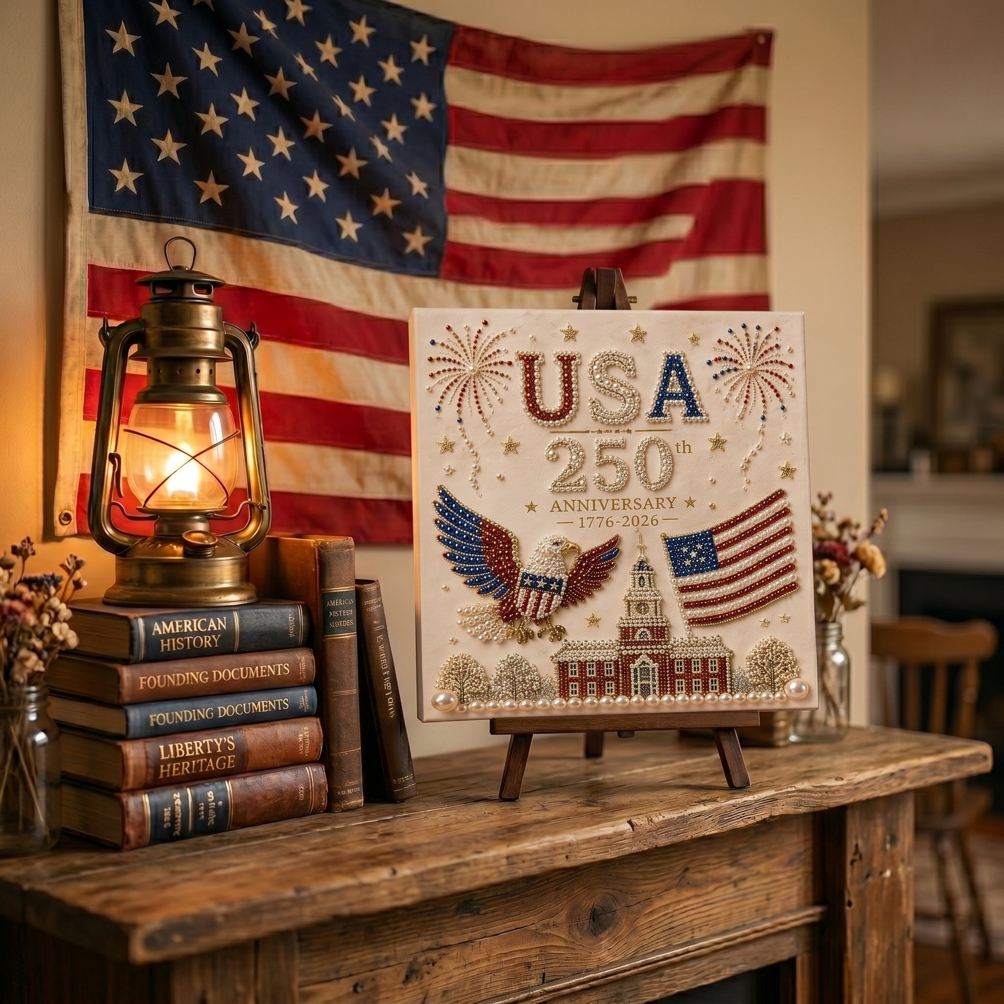 🔥LAST DAY 50% OFF - USA 250th Anniversary DIY Pearl Painting Kit ✨❤️‍🔥