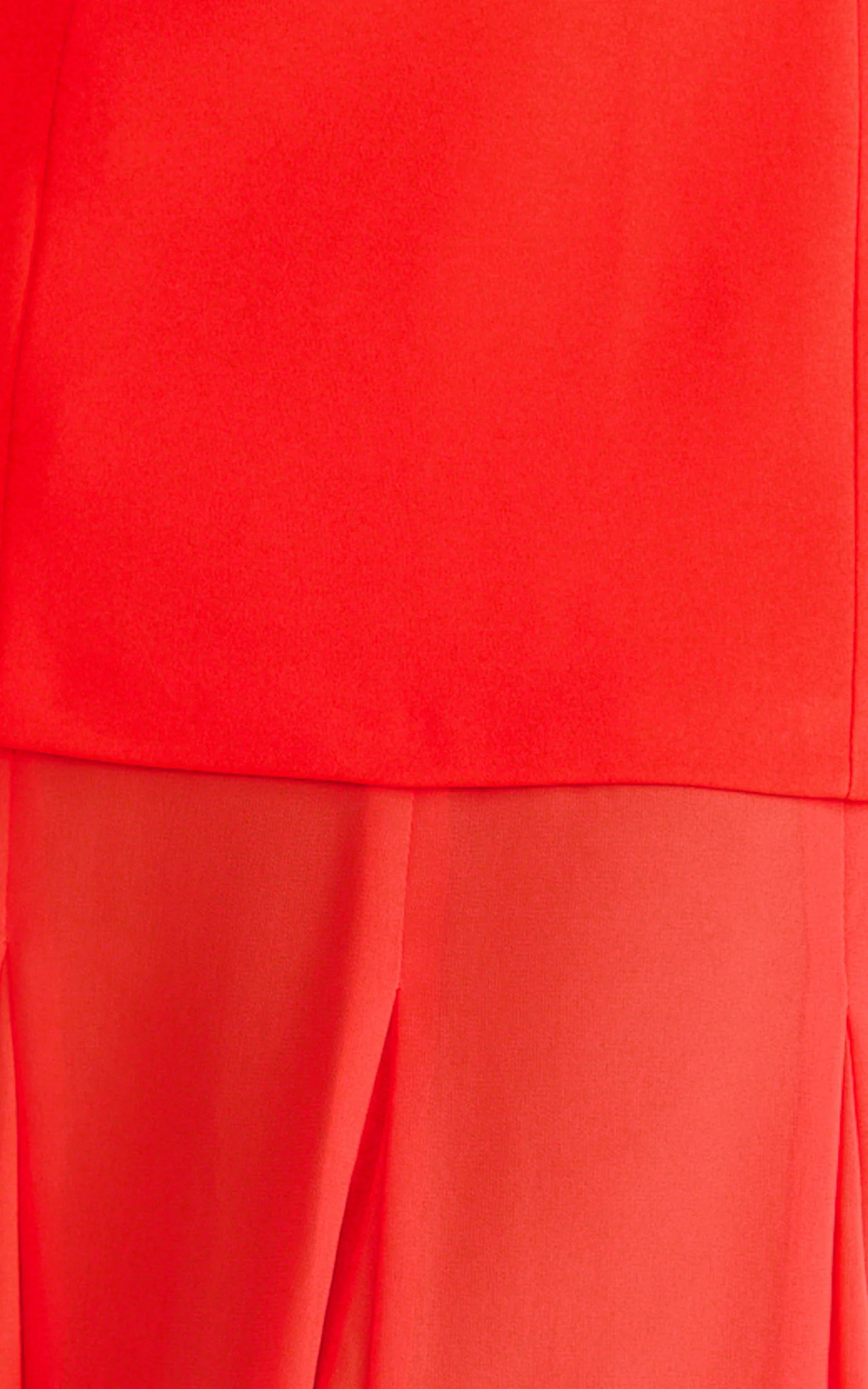 Frances Maxi Dress - Contrast U Neck Godet A Line Dress in Red
