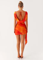 Good Fortune Mini Dress - Serene Orange