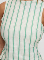 Penelopie Backless Top Green Stripe