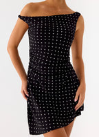 Delusional Mini Dress - Black Polkadot