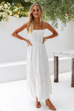 Train Into Town Midi Dress White