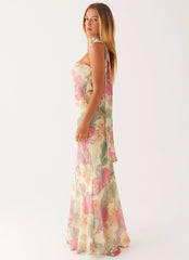 Under The Pagoda Maxi Dress - Yellow Peony