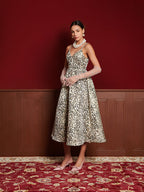 Gilded Leopard Midi Dress