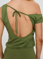 Blousson Asymmetrical Mini Dress Olive