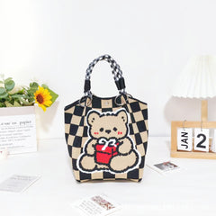 Cute Character Knit Tote Bag