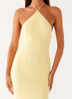 Fiesta Halter Maxi Dress - Sunny Yellow