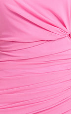 Francis Maxi Dress - Halter Ruched Backless Dress in Pink