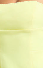 Catharine Mini Dress - Strapless A Line Dress in Lemon